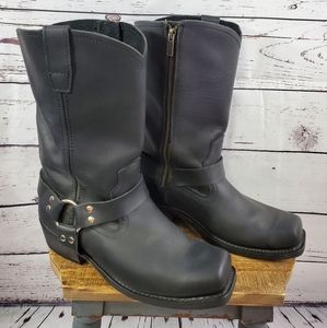 CODY JAMES Square Toe Harness Style CJ9995 Black Leather Motorcycle Boots 13M